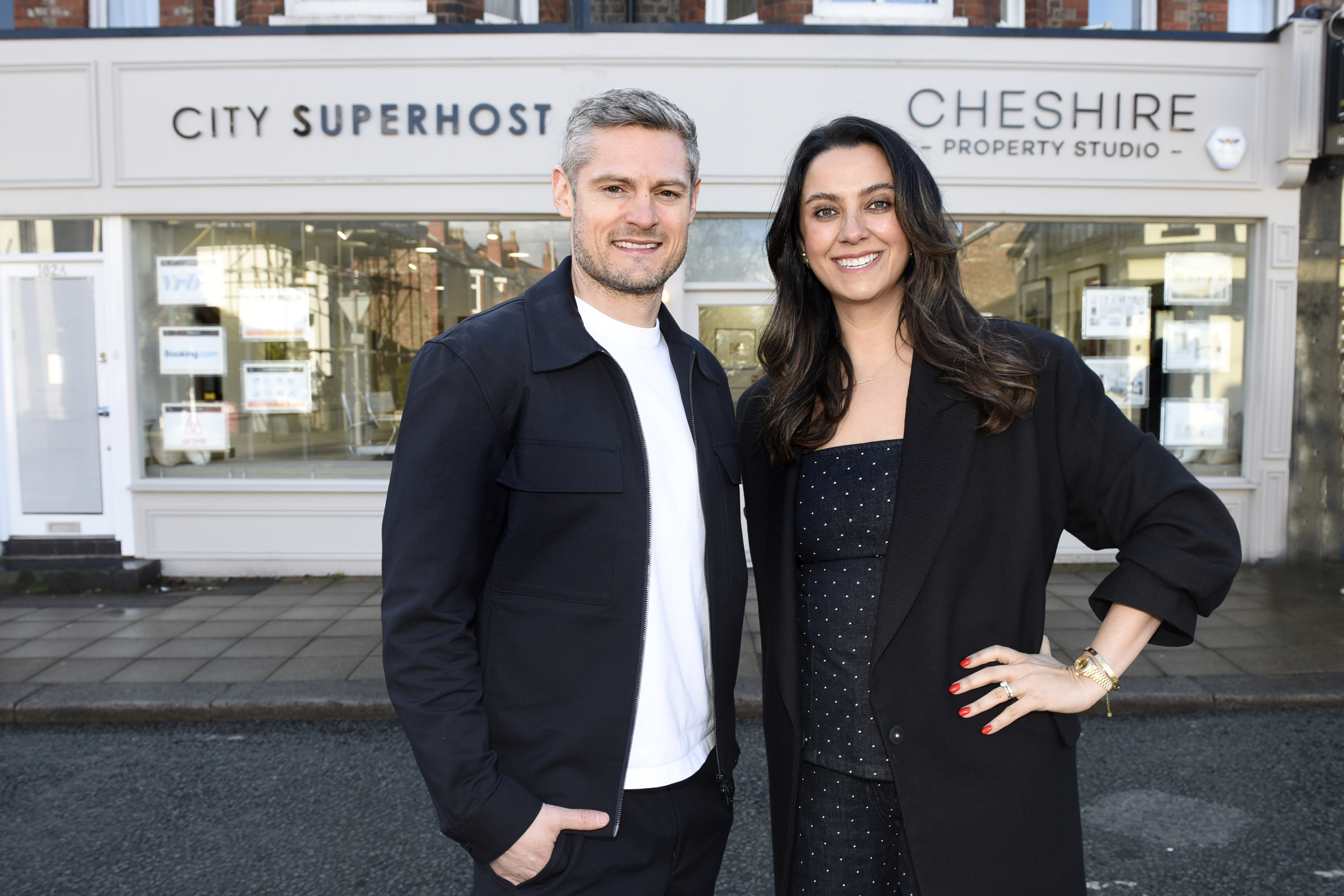 Founders Matt Smith and Stephanie Hakim outside the City Superhost office in Hale